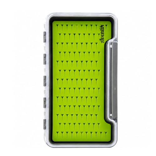 Aventik Silicone Fly Boxes Super Slim Waterproof Best Pocket Sizes Fly Fishing Storage 7.36"X4.02"X0.63"/5.39"X3.74" X0.63'(1pc-g048lb) - style: 1PC-G048LB:7.36"X4.02"X0.63"