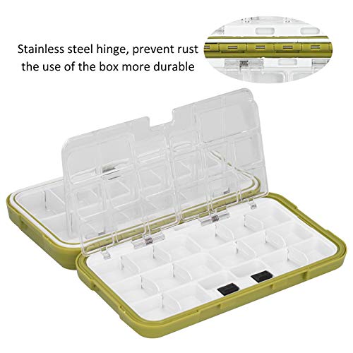 Impermeable Fishing Tackle Box, ABS Material with Rubber Seal and 18 Compartments, Portable Lure Storage Organizer for Hooks Lines Accessories