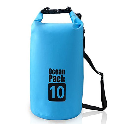 Dry Sack/Floating Waterproof Bag 2L/5L/10L/20L/30L for Boating, Kayaking, Hiking, Snowboarding, Camping, Rafting, Fishing and Backpacking - color: Blue, size: 10L