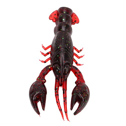 YUYTE Lures Crawfish Bait 10pcs Soft Fishing Lure Crawdad Bait PVC Shrimp Artificial Lure Baits for Freshwater and Saltwater Fishing - color: Sauce red