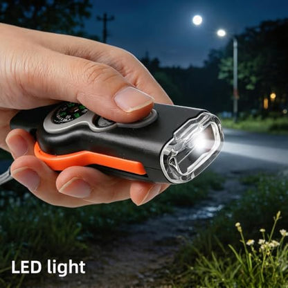 Emergency Survival Function Whistle, Outdoor Multifunctional Tool Safety Whistle with Lanyard, Ideal for Kayaking, Boating, Hiking, Camping, Climbing, Hunting, Fishing, Rescue Signaling - color: orange&black1pcs