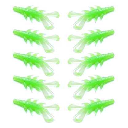 10Pcs Fishing Lures Set, Soft PVC Fishing Craw Baits Crawfishes Lures Lobster Shrimp Swimbaits for Freshwater Saltwater - size: Green green