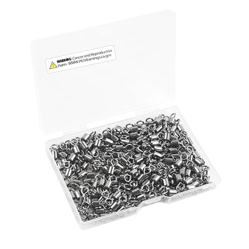 Barrel Swivels Fishing Tackle, 20/80pcs Heavy Duty Fishing Swivel Connector Stainless Steel Black Nickel Rolling Swivels Saltwater Freshwater 30-1322lb - size: 80pcs--2#--95lb