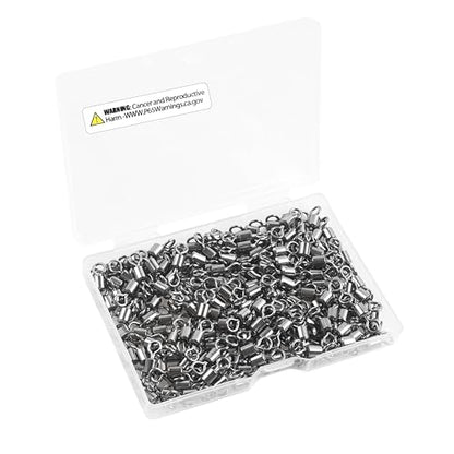 Barrel Swivels Fishing Tackle, 20/80pcs Heavy Duty Fishing Swivel Connector Stainless Steel Black Nickel Rolling Swivels Saltwater Freshwater 30-1322lb - size: 80pcs--6/0--350lb