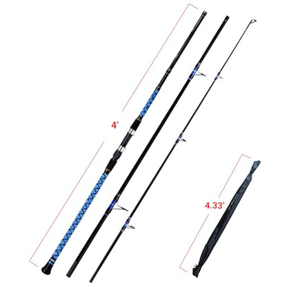 Fiblink Surf Spinning Fishing Rod Carbon Travel Surf Rod 2 Piece/3 Piece/4 Piece Spinning Fishing Rod 9'/10'/11'/12'/15' - style: 3pc 12ft---spinning