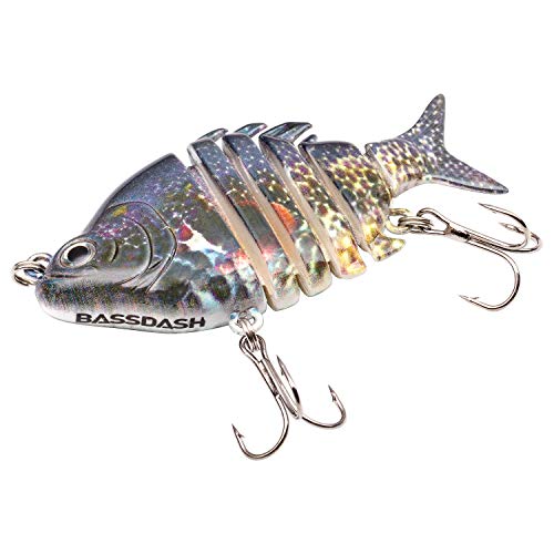 Bassdash SwimPanfish 0.34oz Hard Swimbaits Multi Jointed Topwater Trout Bass Fishing Crank Lure for Freshwater and Saltwater - color: Pumpkinseed