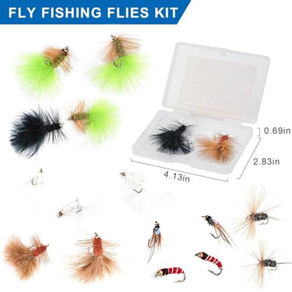 18PCS Fly Fishing Flies Assortment, Hand Tied Woolly Bugger Flies for Trout Bass Flyfishing, Wet Nymphs Streamer Flies Fly Fishing Lures