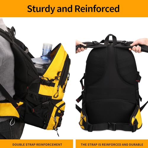 Nerlion 40L Hiking Backpack Travel Backpack for Men Women Camping Waterproof Outdoor Hiking Daypack Lightweight Backpack (Yellow) - color: A5- Yellow