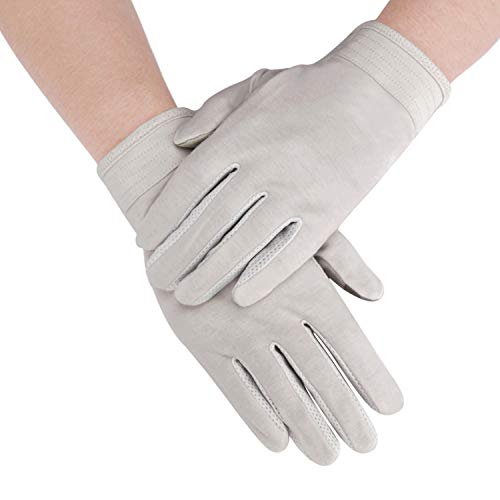 JIAHG Women Men's Driving Gloves Summer UV Sun Glove Non Slip Touchscreen Cotton Gloves Outdoor Sunblock Mittens for Cycling - color: Cotton-grey Full Finger