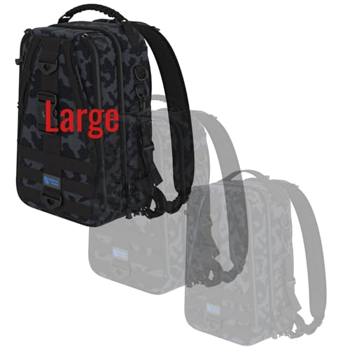 Reaction Tackle Camo Fishing Sling Bag, Water Resistant 2-in-1 Sling and Backpack with Rod Holder and Adjustable Straps, Large - size: Large