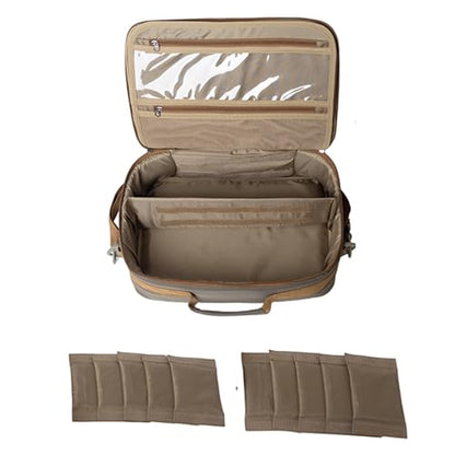 Fly Fishing Reel Case,Shockproof Organizer Bag with Adjustable Dividers, Holds 10 Fly Reels, Protective Travel Gear Bag with Mesh Pocket