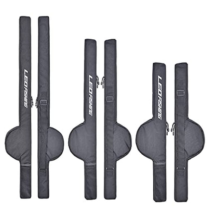 LEOFISHING Portable Fishing Rod Case Folding Fishing Pole Bag Fishing Pole Tackle Protective Cover Case Fishing Spinning Rod Bag Special Design for Fishing Poles with Reels 3 Size (Big) - size: Big-126cn/49.6in