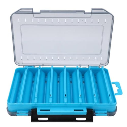 ‌Double-Sided Fishing Lure Box – 14-Slot Water proof Bait Organizer with Handle & Ventilation for Freshwater/Saltwater Fishing(Blue)