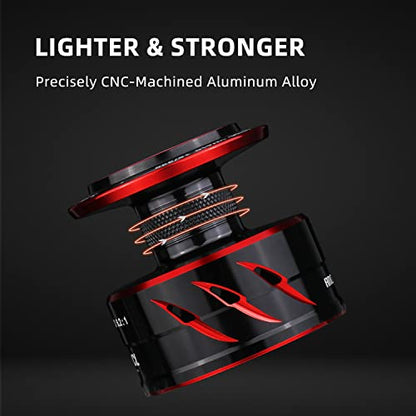 RUNCL Spinning Fishing Reel ANCOHUMA, Powerful 26 LB Max Drag, 7+1 Stainless BB, 6.2:1 CNC Aluminum Alloy Spool, Unique Smooth Colorful Ceramic Line Roller, D.S.S.R Double Shield for Freshwater - color: Ancohuma II: 5000