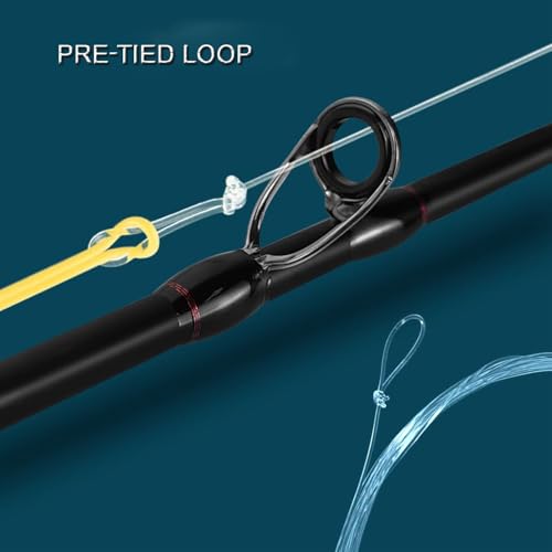 Aventik Fly Fishing Tapered Leader Pre-Tied Loop Fishing Leader Line 7.5FT 9.0FT 12FT - size: 7.5FT-6pack
