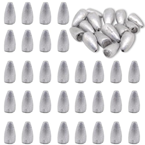 Fishing Weight Sinkers, 50pcs/55pcs Lead Worm Weights Fishing Sinkers for Bass Fishing Texas Rigs(2g/3.5g/5g/7g) - color: 2g/3.5g/5g/7g/10g-55pcs(Bulk)