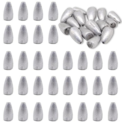 Fishing Weight Sinkers, 50pcs/55pcs Lead Worm Weights Fishing Sinkers for Bass Fishing Texas Rigs(2g/3.5g/5g/7g) - color: 2g/3.5g/5g/7g/10g-55pcs(Bulk)
