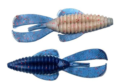Phat Pak Baits - Swamp Monster Rage Bug Style Plastic Beaver Creature Bait Punching Bass Fishing Lure 20ct 4" - color: Belton Blue Craw
