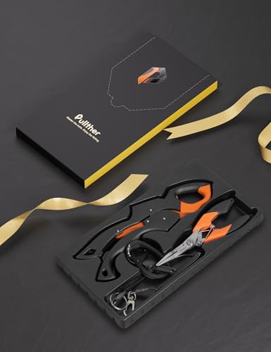 Fish Gripper 9.2",Muti-Function Line Cutter Fishing Pliers, Saltwater Fishing Tool Kit,Fishing Gear with Fishing Lanyard - color: orange