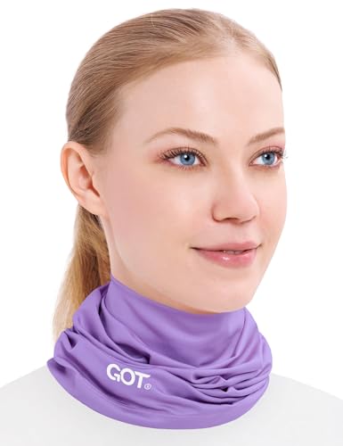 UPF 50+ Cooling Neck Gaiter - Fishing Face Mask Sun Protection Men Women | Thermoregulation, Moisture-Wicking, Quick-Drying, 4-Way Stretch, Built-in UV SPF, Multi-Style Headwear - color: Purple