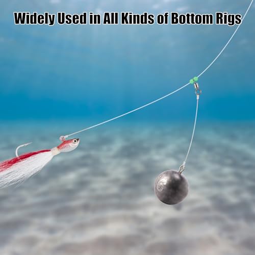 Dr.Fish Cannonball Sinkers Saltwater Lead Fishing Weights Round Ball Sinkers Trolling Downrigger Weights Bottom - size: 4oz-5 Pack