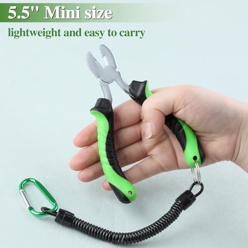 SPEEDWOX 5.5-Inch Fishing Crimper with Cutter Fishing Crimping Tool Fishing Pliers for Single-Barrel Sleeves Fishing Line Cutter Crimp Pliers Fishing Line Snips Micro Fishing Fishing Crimps - color: Green