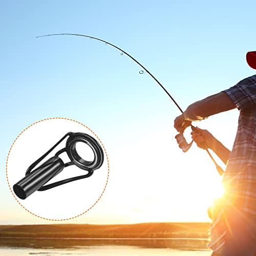 PATIKIL Tube Dia Fishing Rod Tips Repair Kit, Stainless Steel Black Guide Ring for Fishing - size: 4.2mm