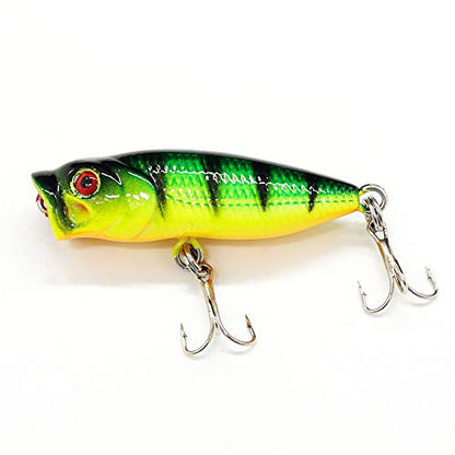Seasky Fishing Plug Lures Micro Popper Topwater Trout Attack in Freshwater - color: Perch