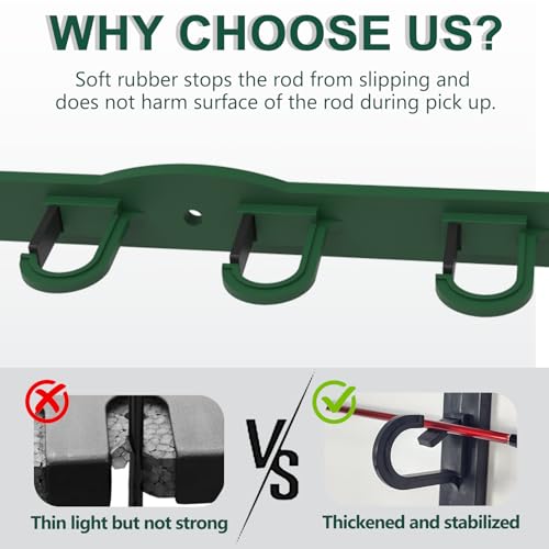 Aventik Vertical/Horizontal Fishing Rod Holder For Garage, Wall, Ceiling Holds Up To 6/12 Fishing Pole Holders（2 Pack Green） - style: 2 Pack Green