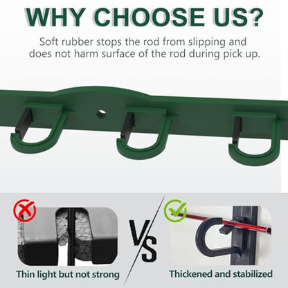 Aventik Vertical/Horizontal Fishing Rod Holder For Garage, Wall, Ceiling Holds Up To 6/12 Fishing Pole Holders（2 Pack Green） - style: 2 Pack Green