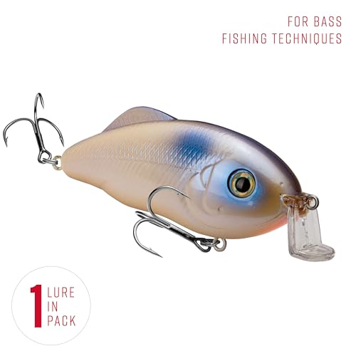 Strike King Hybrid Hunter Shallow Jr. Fishing Lure, Shallow Diving Crankbait, 90-Degree Bill, 3D Eyes, Loud Rattle, Dives 1 to 3-Feet,Size 4 & 6 Treble Hooks - color: Oyster, size: 1/2 oz
