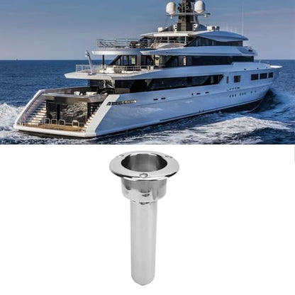 Heavy Duty Stainless Steel Deluxe Rod Holders, 2 in 1 Flush Mount Fishing Rod Pole Holders, 0 15 30 Degree Boat Fishing Rod Cup Holder 280mm Round Top Cup Holder for Yacht Ship - style: 0 Degrees