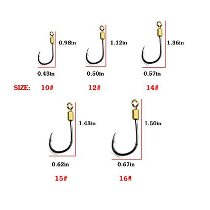 Fishing Hook with Leader,5 Hooks Fishing Rig-7 Strands Nylon Coated Fishing Leader with Swivle,Snap,Hooks - size: 6#