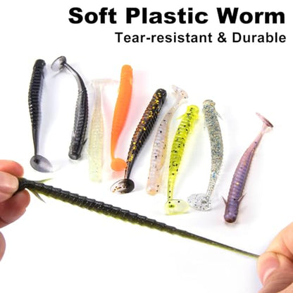 Dr.Fish 10 Pack Paddle Tail Swimbait 3'' Soft Plastic Fishing Lure Bass Fishing Freshwater Minnow Shad Bait Crappie Panfish Blugill - color: Black-silver flash_3''