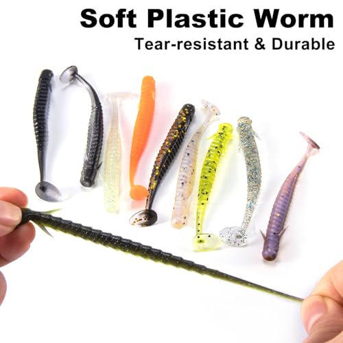 Dr.Fish 10 Pack Paddle Tail Swimbait 3'' Soft Plastic Fishing Lure Bass Fishing Freshwater Minnow Shad Bait Crappie Panfish Blugill - color: Pearl_3''