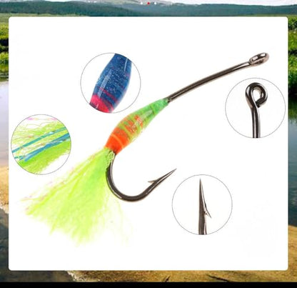 Pack of 8#8 Epoxy Body Egg Fly Artificial Glo Bug Salmon Fish Roe Bait Slowly Sinking Trout Bass Panfish Fishing Lures