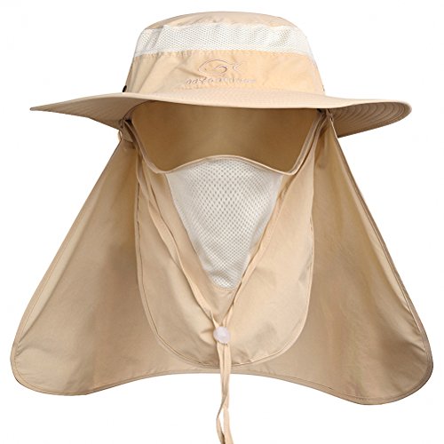 DDYOUTDOOR™ 07-281 Fashion Summer Outdoor Sun Protection Fishing Cap Neck Face Flap Hat Wide Brim - color: Khaki