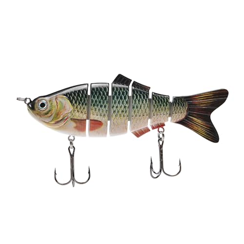 Large Multi Jointed Fishing Lures Bait,Big Giant Fishing Bass Lures,Crankbaits Swimbaits with Treble Hook - color: A10-7.87",4oz