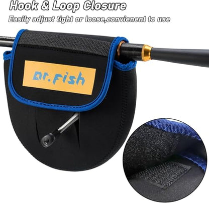 Dr.Fish Spinning Fishing Reel Cover, Fits 1000-6000+, Neoprene Bag with Handle Slot, Spinning Reel Storage Case Pouch Accessories (M(2 Pack, Fits 800-1000)) - color: M(2 Pack, Fits 800-1000)