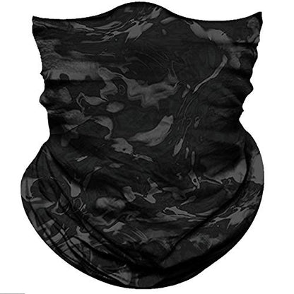 Obacle Seamless Face Mask Rave Bandana Men Women for Dust Sun Wind Protection - color: Pure Black Gray
