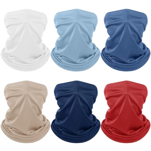 Geyoga Summer UV Protection Cooling Neck Gaiter | Sunscreen Breathable Face Scarf Bandana Mask Neck Gaiter for Outdoor Fishing Hiking Camping - color: Neutral Colors