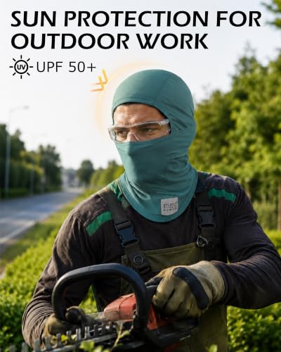 Zylioo XXL Balaclava Mask for Big Heads, Breathable Sun Hood | Roomier 2XL Fit-Cooling mesh fabric helps release heat while giving full head and neck coverage for rides and trails. - color: Green
