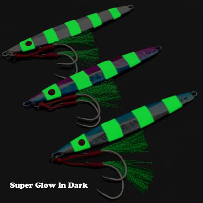 Fishing Jigs Vertical Saltwater Jigs Vertical Jigging Spoon Fishing Tuna Lures Boat Fishing Artificial Lures for Tuna, Grouper, Dogtooth, Snapper, Bass, Salmon/60g, 80g,120g - color: colorful
