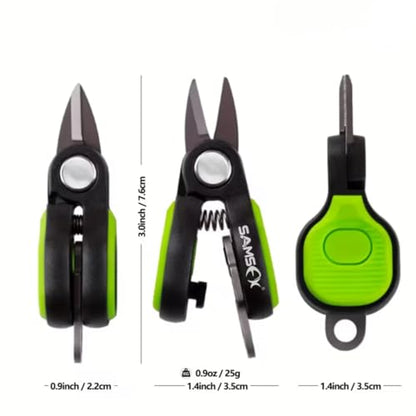 1Pc Mini Stainless Steel Fishing Scissors, Serrated Blade Portable Line Cutter for PE, Nylon & Braided Fishing Line, Compact Lure Tackle Snips for Saltwater Freshwater Use, Red