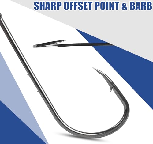 200pcs Bait Holder Fishing Hooks Kit, Double-Barbed Shank Baitholder Hooks | High Carbon Steel Offset Live Bait Hooks for Walleye Trout Crappie Panfish Bluegill Freshwater Saltwater Fishing ﻿ ﻿
