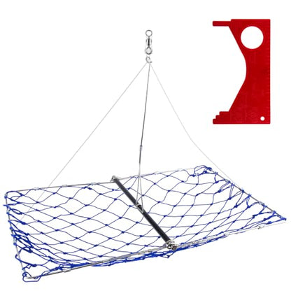 Dr.Fish Foldable Crab Trap with Gauge and Bait Clip, Castable Crab Crawfish Trap Snare Crabbing Net for Crayfish Lobster Minnow - color: Single Crab Trap with Gauge