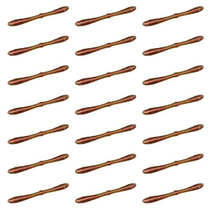 Lunker City Fishing 5" Spanky Worm 3 Pack Bundle Soft Plastic Bass Lure Wacky Rig Salted Jigging Stick Bait, 21 Total Lures, Made in The USA - color: 144 Watermelon Red Flake