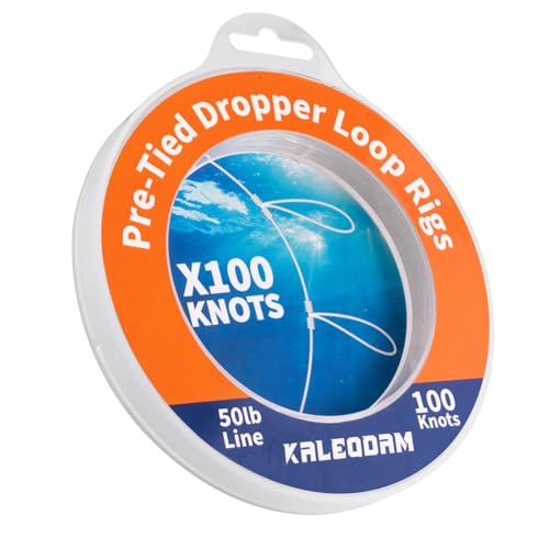 20lb-70lb 100knots Pre-Tied Dropper Loop Fishing Rig, 18" Spacing, 5.5" Loop Size, Ideal for Saltwater & Freshwater Fishing - size: 50LB-100knots