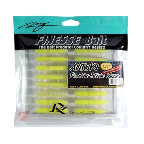 Ray Mini Stick Bait 16pc/Pack 1.75 Inch Fishing Lures Design for Bass, Trout, Panfish, Perch, Crappie, Must-Have Fishing Bait. - color: Chartreuse/Pearl