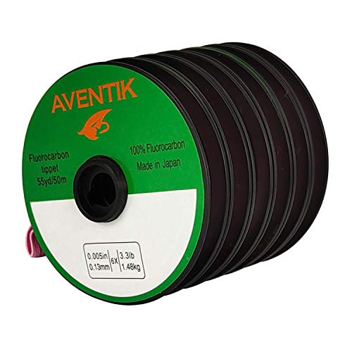 Aventik Fly Fishing Tippet Leader Fluorocarbon Line Fly Line Tippet Holder Fast Sinking Invisible - size: 4X,5X,6X,Tippet Holder